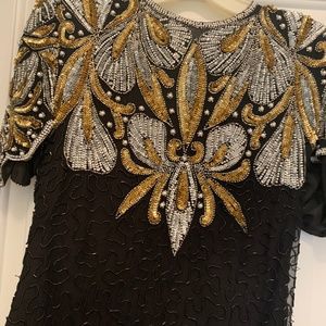 *Vintage*Laurence Kazar Original! Dynasty sequin cocktail dress-Sz M, EUC